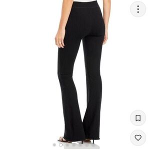 Good American black ribbed knit flare pant, size 2